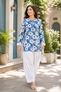 KartMitra Elegant Printed Short Kurti & Farshi Salwar Co-Ord Set for Women